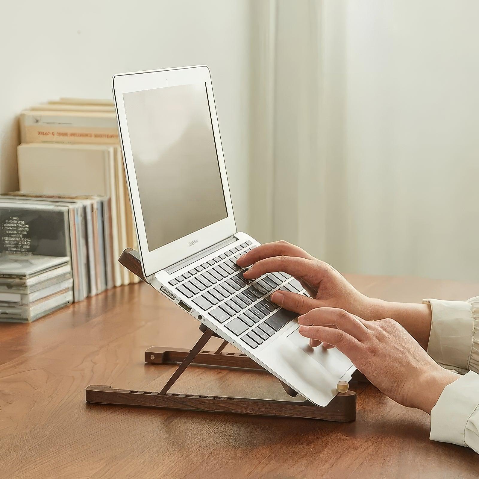 Support d'ordinateur portable en Noyer - FlatDesk