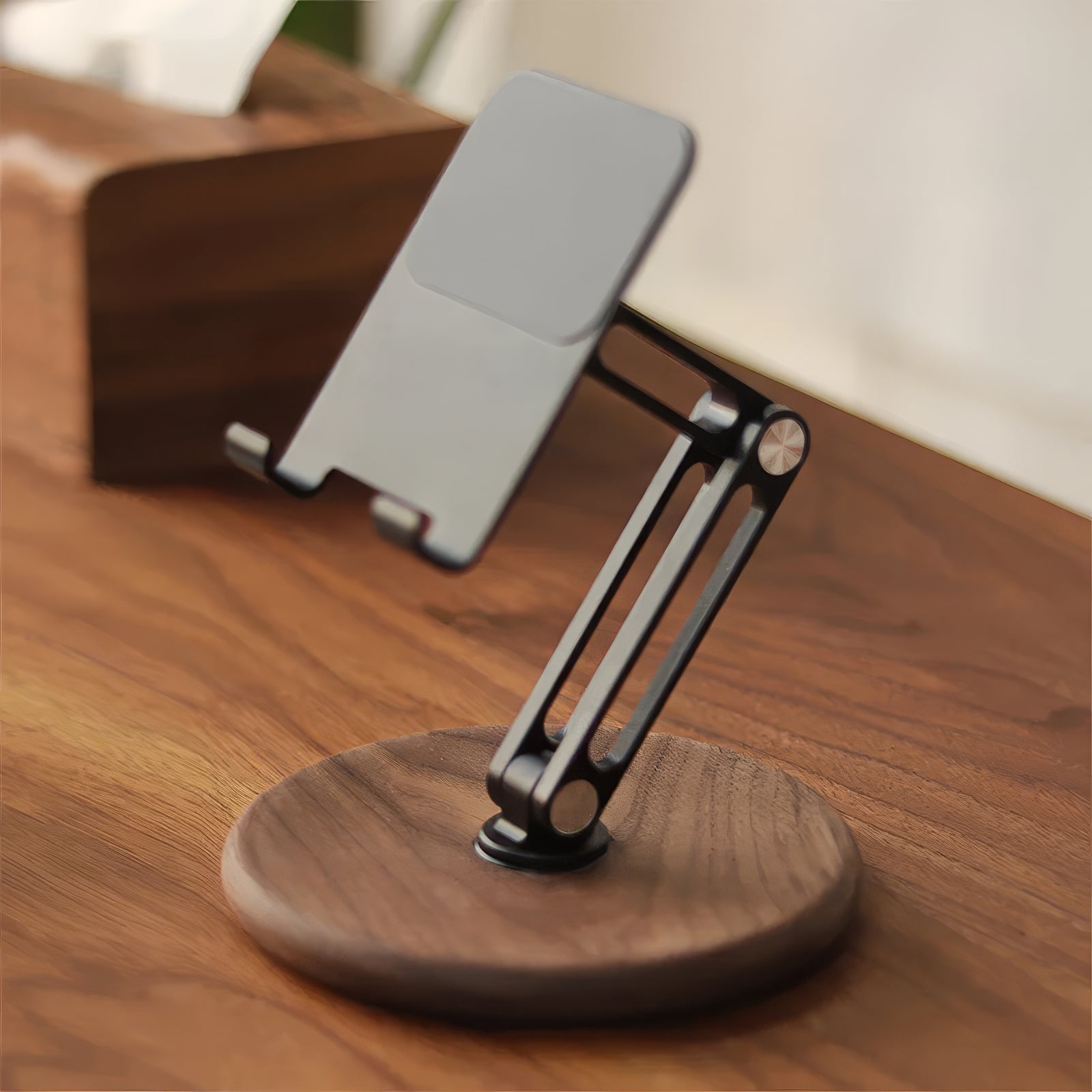 Support de téléphone en Noyer et Aluminium