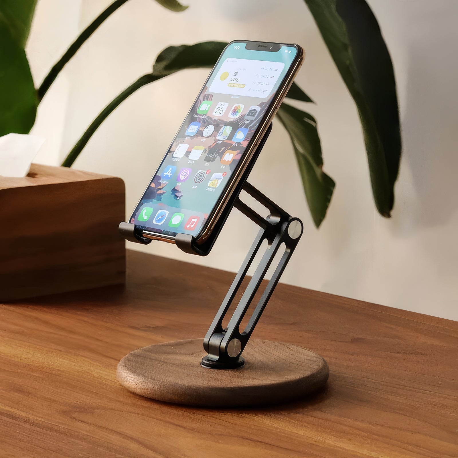 Support de téléphone en Noyer et Aluminium